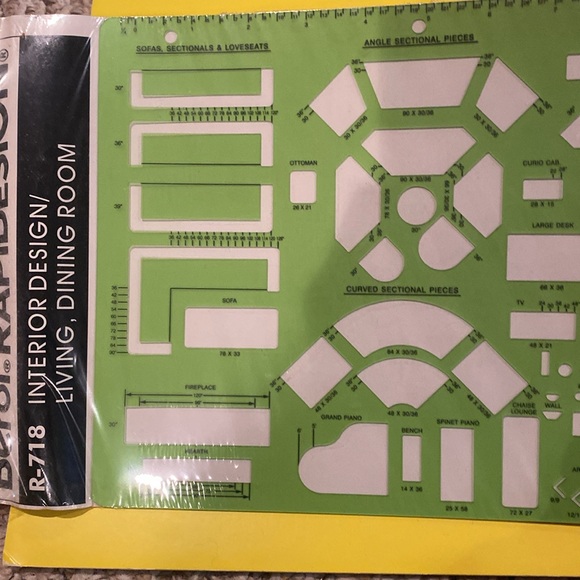 NIP Berol Rapiddesign #R-718 Interior Design/Living, Dining Room Template - Picture 3 of 6